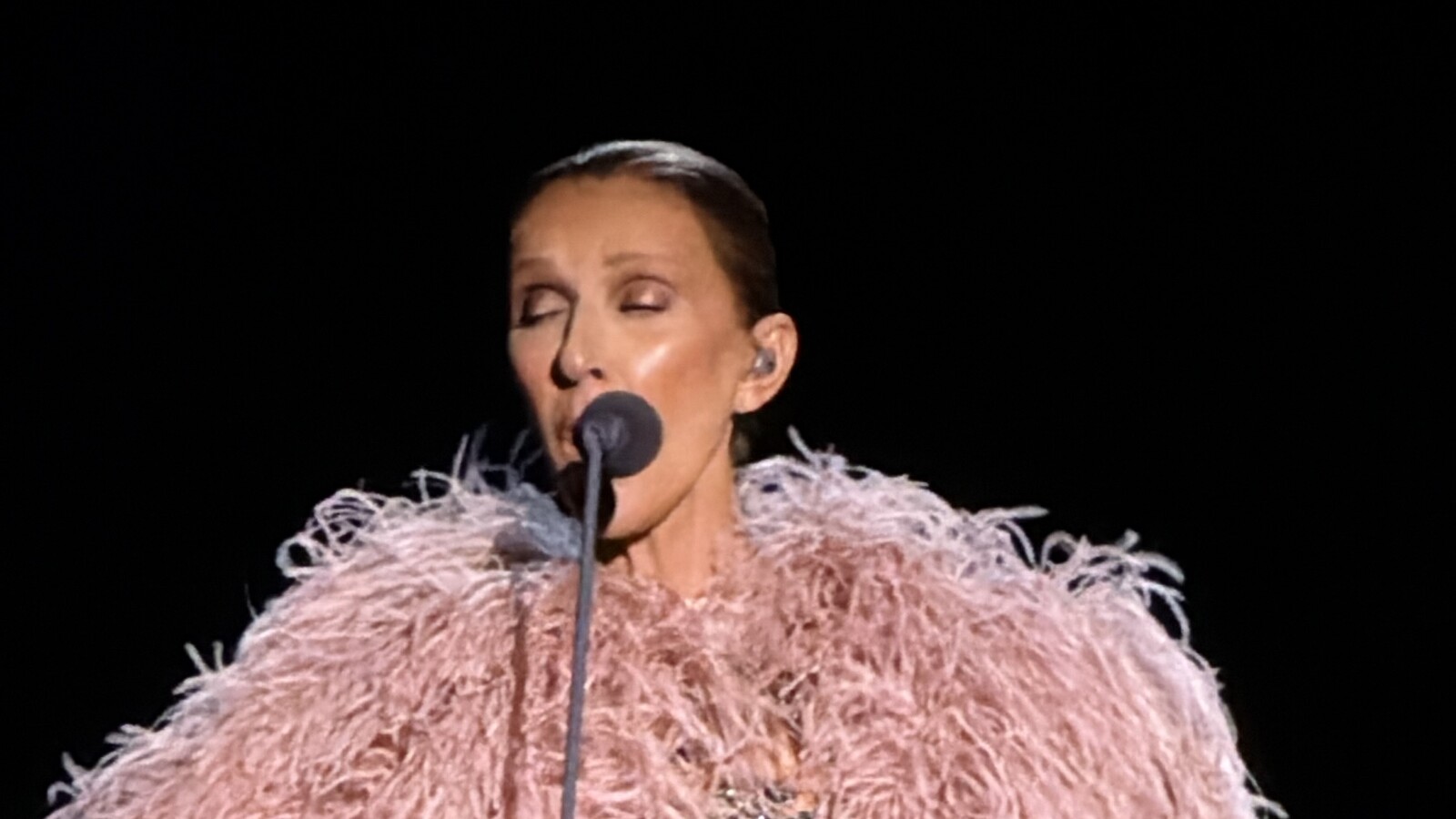 Céline Dion performing at the Plenitude Arena in Paris on 2 October 2026. Photograph by Dionheart.