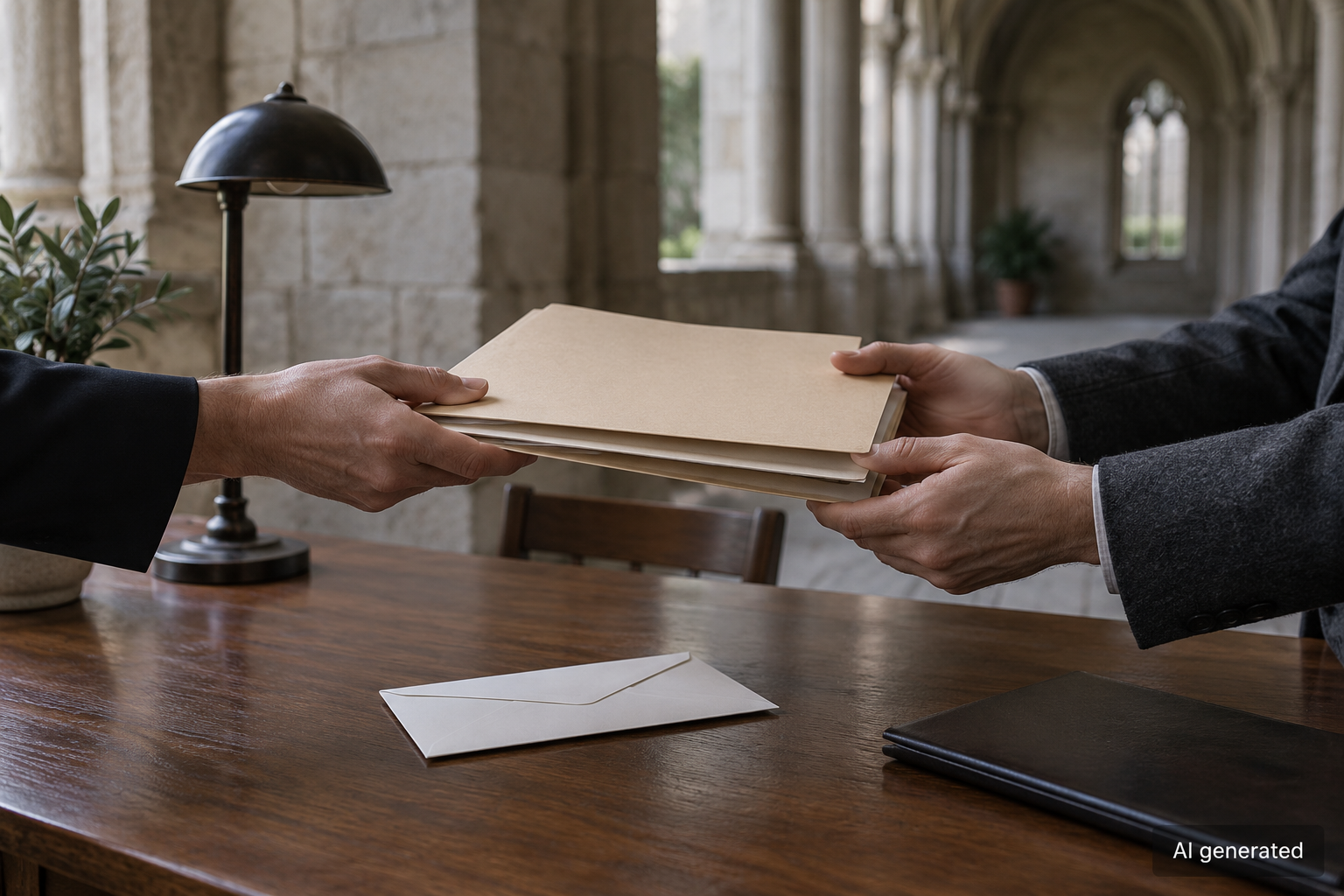 Editorial illustration for France's Church abuse redress system enters a contested handover, AI generated