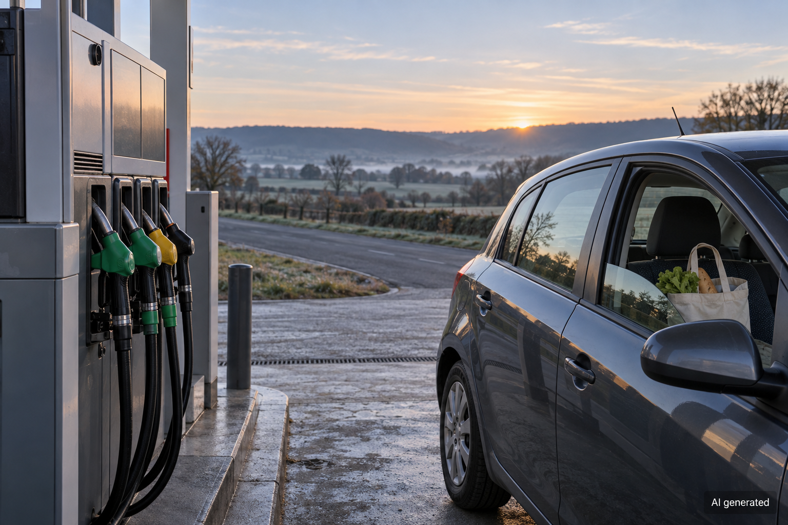 Editorial illustration for France widens fuel relief as the bill and the audience grow, AI generated