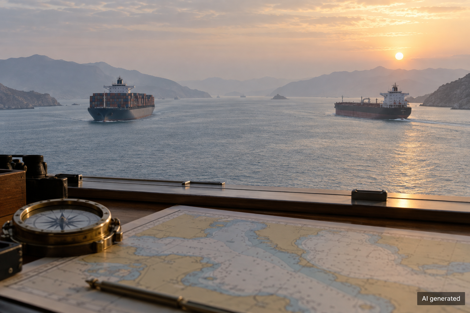 Editorial illustration for France tries a narrower UN route through the Hormuz crisis, AI generated